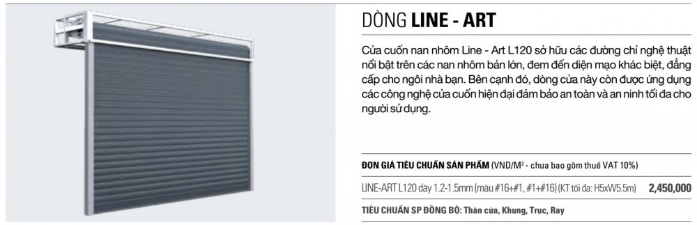 Cửa Cuốn Nan Nhôm Line Art Tinh TẾ ĐẲng CẤp 6