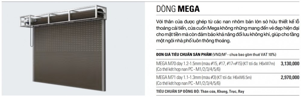 Dòng Mega BẢng GiÁ